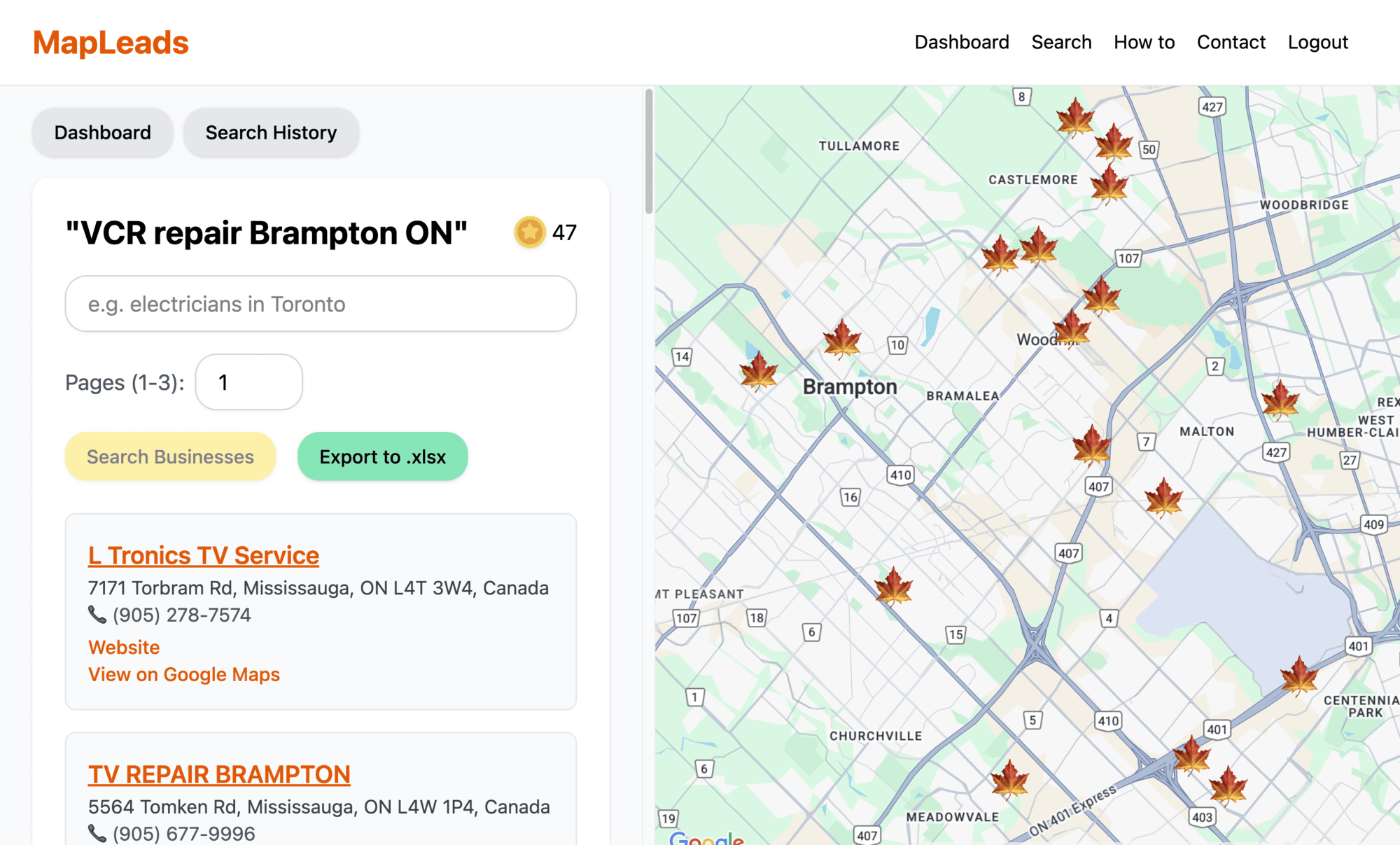 Mapleads how to search local leads